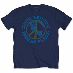John Lennon tričko World Peace Modrá XXL