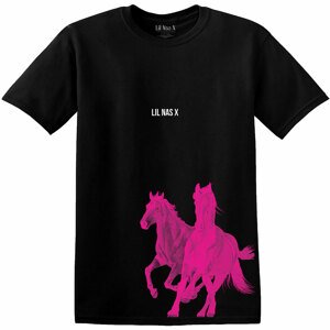 Lil Nas X tričko Pink Horses Čierna XL