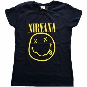 Nirvana tričko Yellow Smiley Modrá S