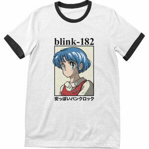 Blink 182 tričko Anime Biela/čierna XL