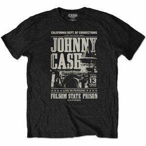 Johnny Cash tričko Prison Poster Čierna XL