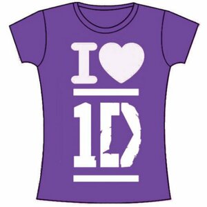 One Direction tričko I Love Fialová XL