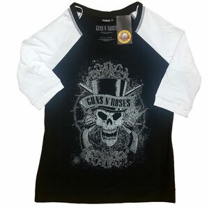 Guns N’ Roses tričko Faded Skull Čierna/biela S