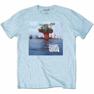 Gorillaz tričko Plastic Beach Modrá XXL