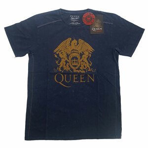 Queen tričko Classic Crest Modrá XL