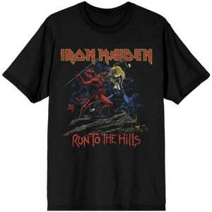 Iron Maiden tričko Number of the Beast Run To The Hills Distress Čierna XL