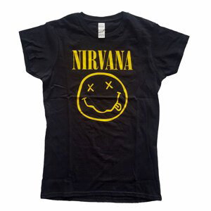 Nirvana tričko Yellow Smiley Čierna XL