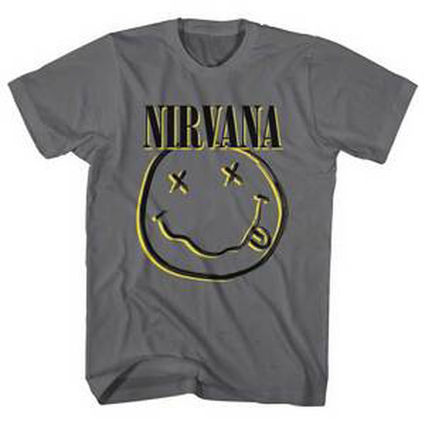 Nirvana tričko Inverse Smiley Šedá S