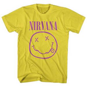 Nirvana tričko Purple Smiley Žltá XL