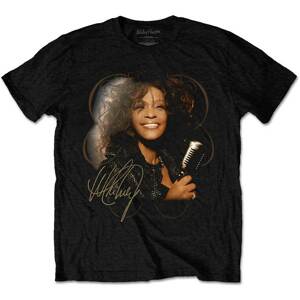 Whitney Houston tričko Vintage Mic Photo Čierna XL