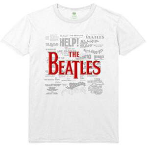 The Beatles tričko Titles & Logos Biela M