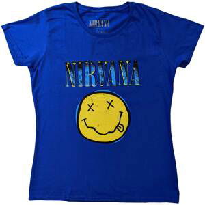 Nirvana tričko Xerox Smiley Modrá S