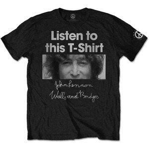 John Lennon tričko Listen Lady Čierna 3XL