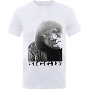 Biggie Smalls tričko B&W Portrait Biela XXL