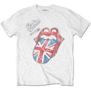 The Rolling Stones tričko Vintage British Tongue Biela S