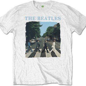 The Beatles tričko Abbey Road & Logo Biela M
