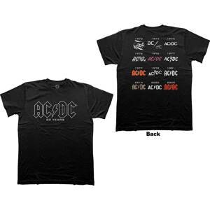AC/DC tričko Logo History Čierna XL