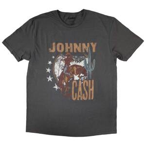 Johnny Cash tričko Cowboy Šedá XL