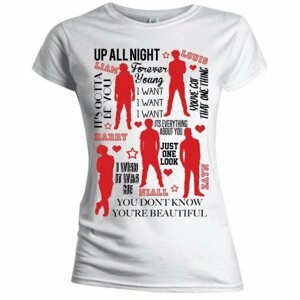 One Direction tričko Silhouette Lyrics Red on White Biela M