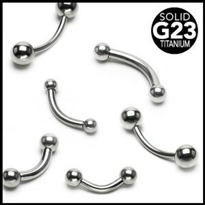 Titánový piercing do obočia s guličkou - Rozmer: 1,2 mm x 12 mm x 3 mm