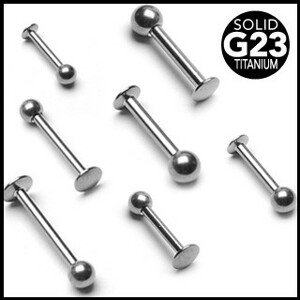 Titánový piercing do brady a pery s guličkou - Rozmer: 1,2 mm x 8 mm x 3 mm