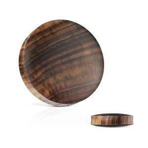 Drevený plug do ucha - sono wood, prírodná hnedočierna kresba, rôzne veľkosti - Hrúbka piercingu: 4 mm