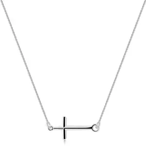 Strieborný 925 náhrdelník - choker, latinský kríž, retiazka Venezia