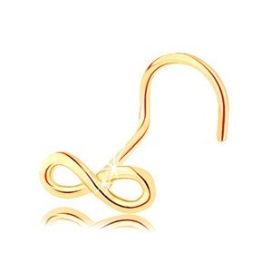 Piercing do nosa zo žltého 14K zlata - lesklý symbol nekonečna