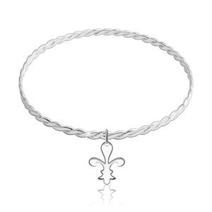 Navliekací kruhový náramok zo striebra 925 - symbol Fleur de Lis