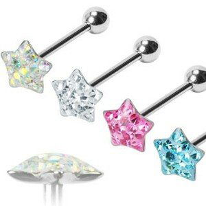 Piercing do jazyka Puffy Star - Farba piercing: Aqua