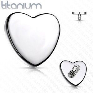 Titánová náhradná hlavička do implantátu, srdiečko 4 mm, strieborná farba, hrúbka 1,6 mm