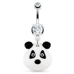 Piercing do pupka - FIMO panda