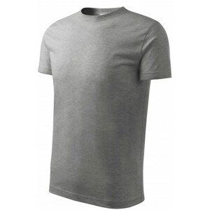 Detské tričko jednoduché, tmavosivý melír, 134cm / 8rokov