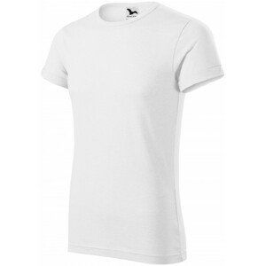 Pánske tričko s vyhrnutými rukávmi, biela, 2XL