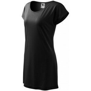 Dámske splývavé tričko/šaty, čierna, XL