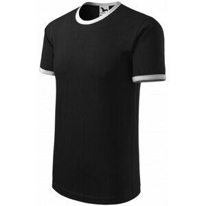 Unisex tričko kontrastné, čierna, L