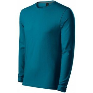 Priliehavé pánske tričko s dlhým rukávom, petrol blue, 3XL