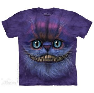 Pánske batikované tričko The Mountain -  Big Face Cheshire Cat - fialová Veľkosť: XXXL