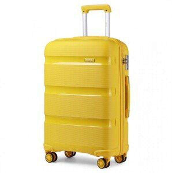 KONO Cestovný kufor na kolieskach Classic Collection - žltý - 97 L