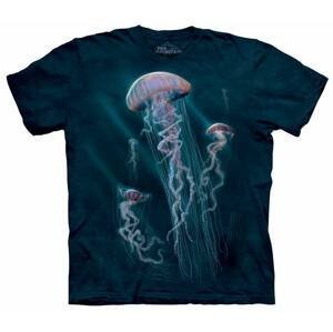 Pánske batikované tričko The Mountain - Morské medúzy -Jellyfish -modré Veľkosť: S