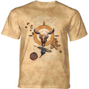 Pánske batikované tričko The Mountain - Blood and Ink - indiánske - béžová Veľkosť: M