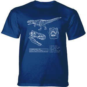 Pánske batikované tričko The Mountain - T-REX BLUEPRINT - modré Veľkosť: XL