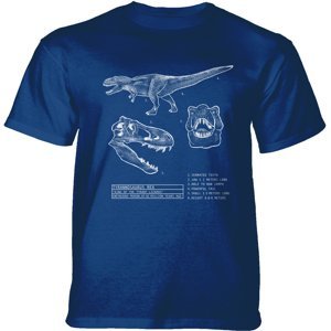 Pánske batikované tričko The Mountain - T-REX BLUEPRINT - modré Veľkosť: XXL