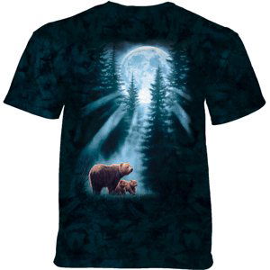 Pánske batikované tričko The Mountain - PURE FEELING - medvede - tmavo zelená Veľkosť: XL
