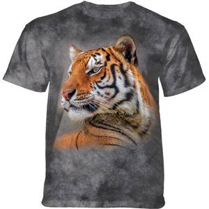 Pánske batikované tričko The Mountain - A TURN OF tHE HEAD - tiger - šedé Veľkosť: XXXL