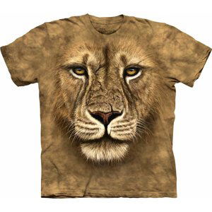 Pánske batikované tričko The Mountain - Lion Warrior - béžové Veľkosť: M