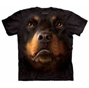 Pánske batikované tričko The Mountain - Rottweiler face- čierne Veľkosť: L