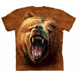 Pánske batikované tričko The Mountain - Revúci medveď - hnedé Veľkosť: L