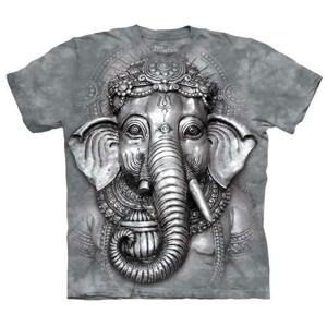 Pánske batikované tričko The Mountain - Ganesh slonia hlava- sivé Veľkosť: XXL