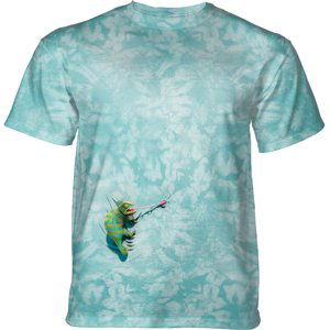 Pánske batikované tričko The Mountain - Hitchhiking Chameleon- bledomodré Veľkosť: S